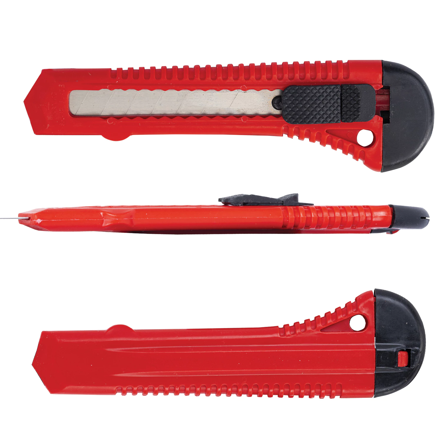 Нож канцелярский 18 мм STAFF EVERYDAY красный матовый корпус, ассорти